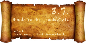 Bodánszki Teodózia névjegykártya